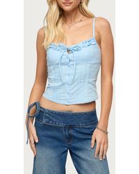 Edikted - Kerah Ruffle Button-Up Camisole - Lyst