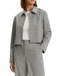 Theory - Tailor Stretch Wool Crop Jacket - Lyst
