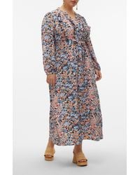 Vero Moda - Ginny Floral Print Long Sleeve Maxi Dress - Lyst
