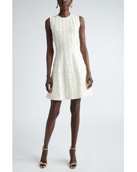 Oscar de la Renta - Sleeveless Wave Knit Fit & Flare Dress - Lyst