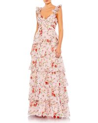 Mac Duggal - Floral Print Tiered Empire Gown - Lyst