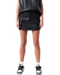 Grey Lab - Cargo Faux Leather Miniskirt - Lyst