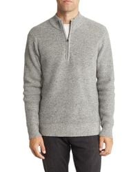 Schott Nyc - Half Zip Rib Wool Blend Sweater - Lyst
