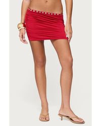 Edikted - Giana Iridescent Button Low Rise Miniskirt - Lyst