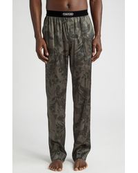 Tom Ford - Floral Print Stretch Silk Pajama Pants - Lyst