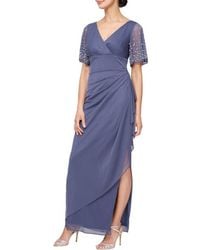 Alex Evenings - Flutter Sleeve Empire Waist Evening Gown - Lyst