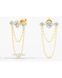 Everlee - Starlight Bar Chain Lab Diamond Studs - Lyst