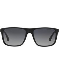 Emporio Armani - 56mm Polarized Square Sunglasses - Lyst