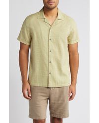 Rails - Amalfi Geometric Print Short Sleeve Linen Blend Button-up Shirt - Lyst
