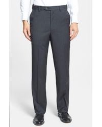 Berle - Self Sizer Waist Flat Front Lightweight Plain Weave Classic Fit Trousers - Lyst