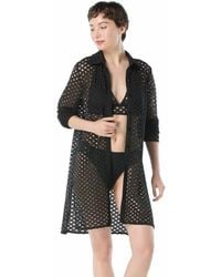 Carmen Marc Valvo - Button Up Shirt Swim - Lyst