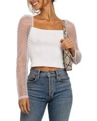 Petal & Pup - Rigala Sheer Swiss Dot Sleeve Top - Lyst
