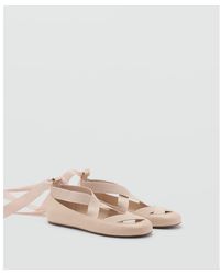 Mango - Ankle Wrap Ballet Flat - Lyst