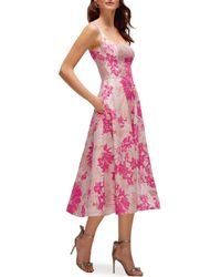 Dessy Collection - Floral Jacquard Sleeveless Fit & Flare Midi Dress - Lyst