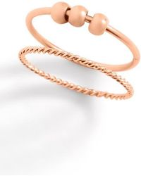 Mint & Lily - Dainty Stackable Beaded Fidget Set Ring - Lyst