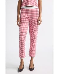 Posse - Micah Gingham High Waist Crop Flare Pants - Lyst
