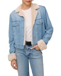 Bella Dahl - Faux Shearling Lined Denim Jacket - Lyst