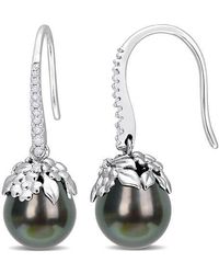 Julianna B - Cultured Pearl & Diamond Hook Earrings 14K - Lyst