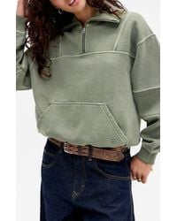 BDG - Rib Yoke Quarter Zip Sweatshirt - Lyst
