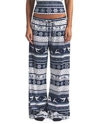 Skims - Logo Plush Pointelle Pajama Pants - Lyst