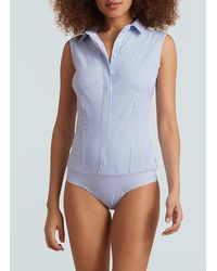 Commando - Classic Printed Sleeveless Button Down Bodysuit - Lyst