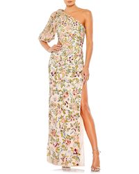 Mac Duggal - Floral Sequin Cutout One-shoulder Gown - Lyst