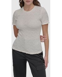 DKNY - Textured T-Shirt - Lyst