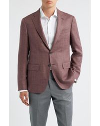 Canali - Kei Trim Fit Wool & Silk Blend Herringbone Sport Coat - Lyst