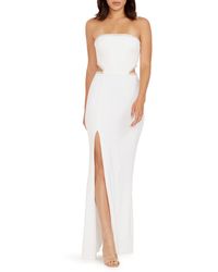 Dress the Population - Ariana Rhinestone Trim Cutout Gown - Lyst