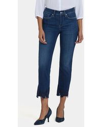 NYDJ - Marilyn Embroidered Ankle Straight Leg Jeans - Lyst