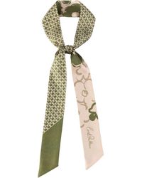 Lost Pattern - Floral Houndstooth Silk Skinny Scarf - Lyst