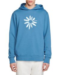 Sandro - Glossy Flower Cotton Graphic Hoodie - Lyst