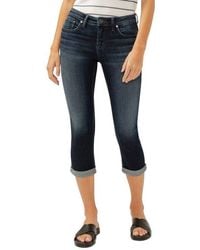 Silver Jeans Co. - Elyse Curvy Mid Rise Capri Jeans - Lyst