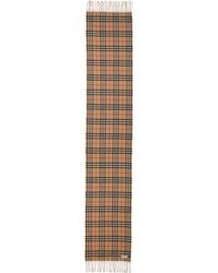 Burberry - Vintage Check Reversible Cashmere Fringe Scarf - Lyst