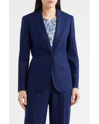 Anne Klein - One-Button Linen Blend Blazer - Lyst