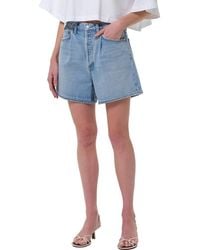 Agolde - Rhoda Pleated High Waist A-Line Denim Shorts - Lyst