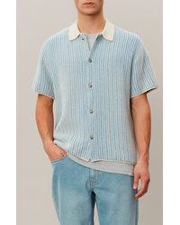 Les Deux - Easton Short Sleeve Button-up Sweater - Lyst