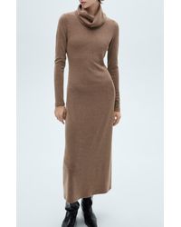 Mango - Turtleneck Long Sleeve Knit Sweater Dress - Lyst