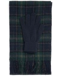 Barbour - Tartan Wool Scarf & Gloves Set - Lyst