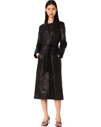 Maje - Long Leather Trench Coat - Lyst