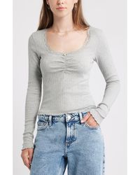 BP. - Pointelle Long Sleeve T-Shirt - Lyst