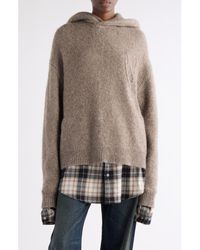 Acne Studios - Krisp Layered Yak Hair & Alpaca Blend Sweater Hoodie - Lyst