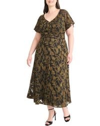 Maggy London - Ruched Flutter Sleeve Midi Dress - Lyst
