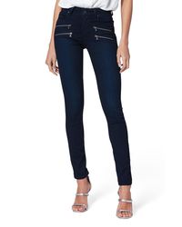 PAIGE Transcend - Edgemont High Waist Ultra Skinny Jeans - Blue