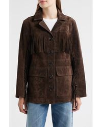 Sam Edelman - Fringe Lambskin Suede Jacket - Lyst