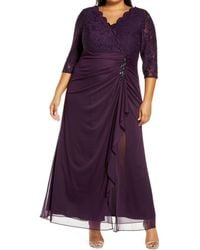 Alex Evenings - Beaded Lace Bodice Empire Waist Gown - Lyst