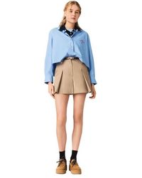 Maje - Pleated Cotton Shorts - Lyst