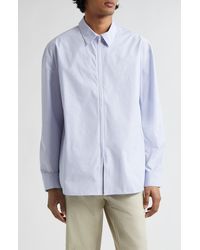 Post Archive Faction PAF - 6.0 Stripe Cotton Zip Front Shirt Right - Lyst