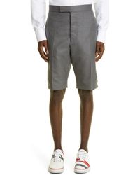 Thom Browne - Back Strap Flat Front Wool Shorts - Lyst