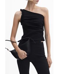Mango - One-shoulder Ruched Top - Lyst